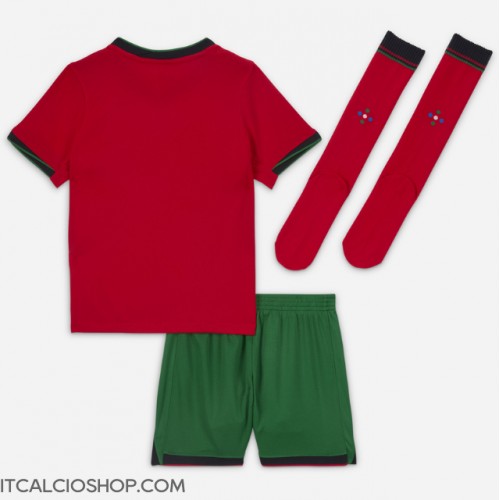 Portogallo Prima Maglia Bambino Europei 2024 Manica Corta (+ Pantaloni corti)